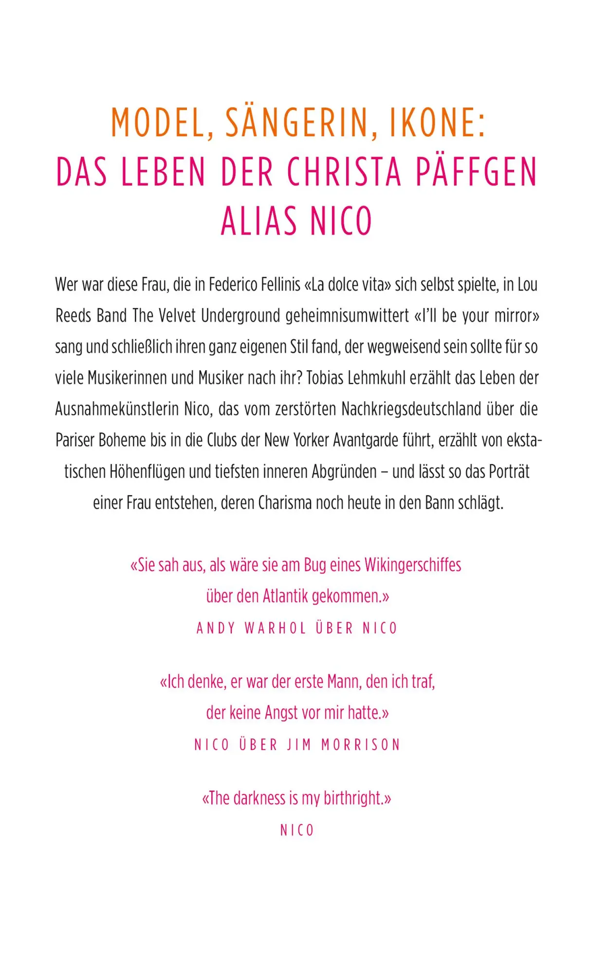Rückseite: 9783737100328 | Nico | Biographie eines Rätsels | Tobias Lehmkuhl | Buch | 281 S.