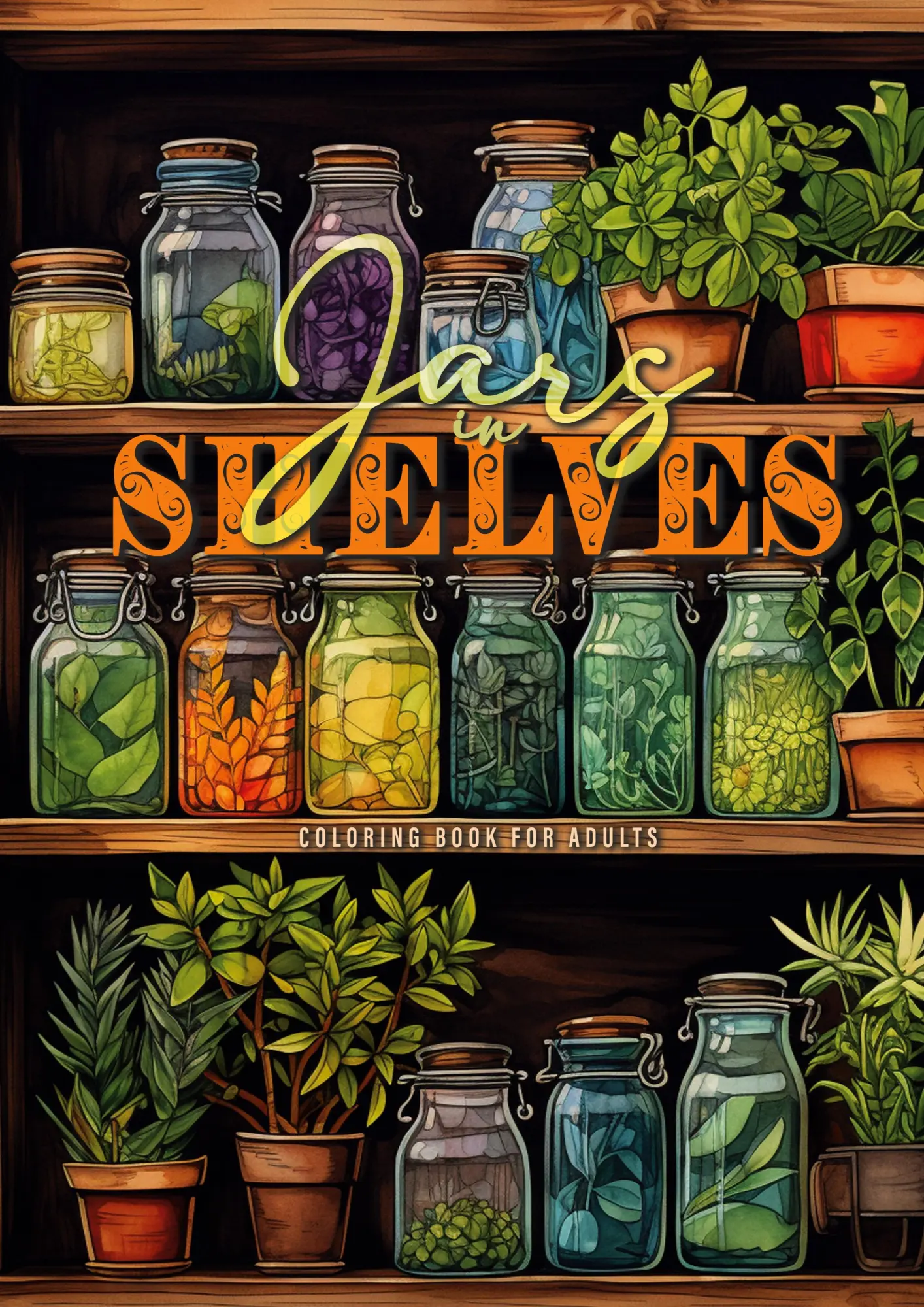 Cover: 9783758440328 | Jars in Shelves Grayscale Coloring Book for Adults | Publishing | Buch
