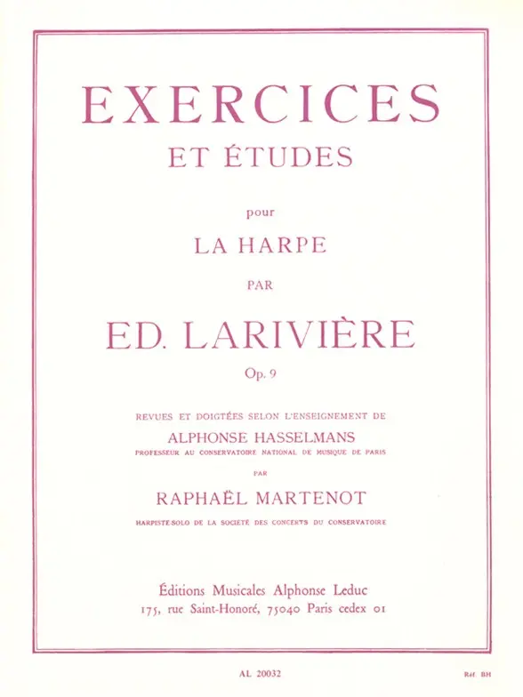 Cover: 9790046200328 | Exercices et Etudes Op. 9 | Pour Harpe | Lariviere | Buch