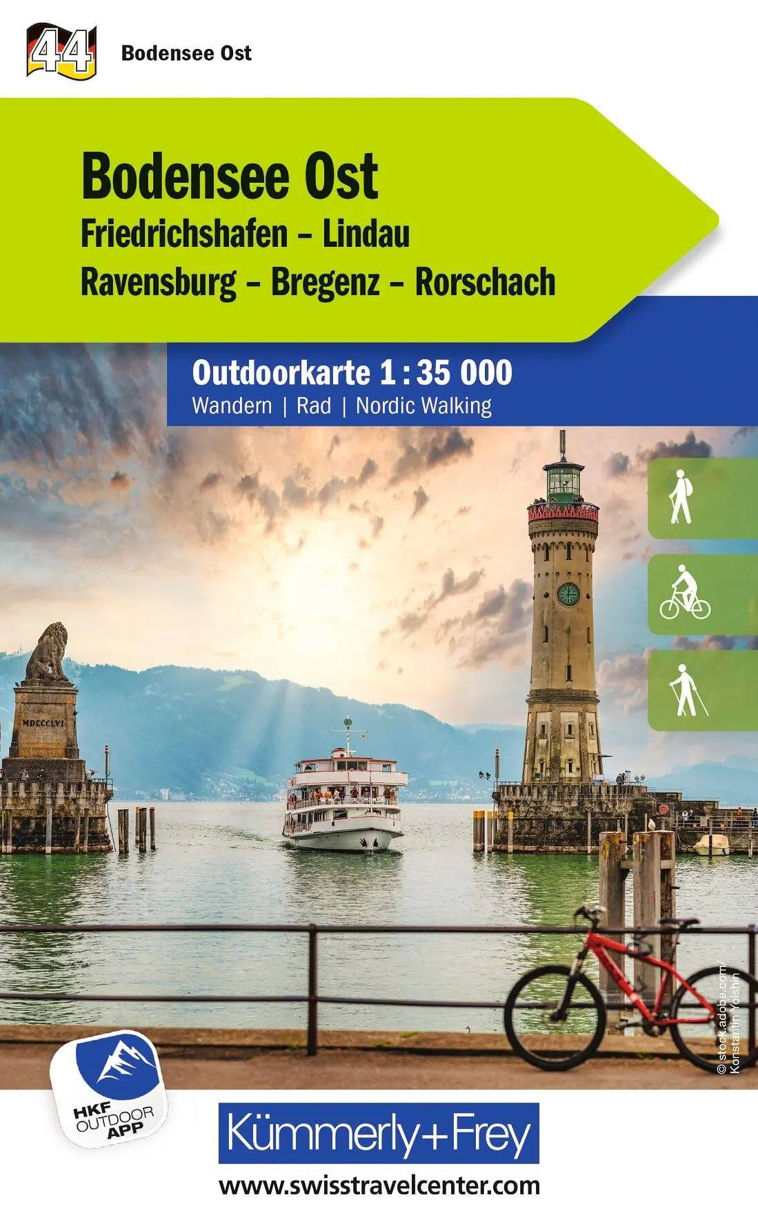 Cover: 9783259300428 | Kümmerly+Frey Outdoorkarte Deutschland 44 Bodensee Ost 1:35.000 | 2025