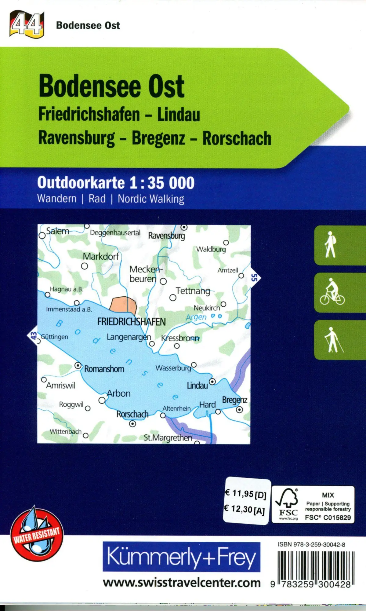 Bild: 9783259300428 | Kümmerly+Frey Outdoorkarte Deutschland 44 Bodensee Ost 1:35.000 | 2025