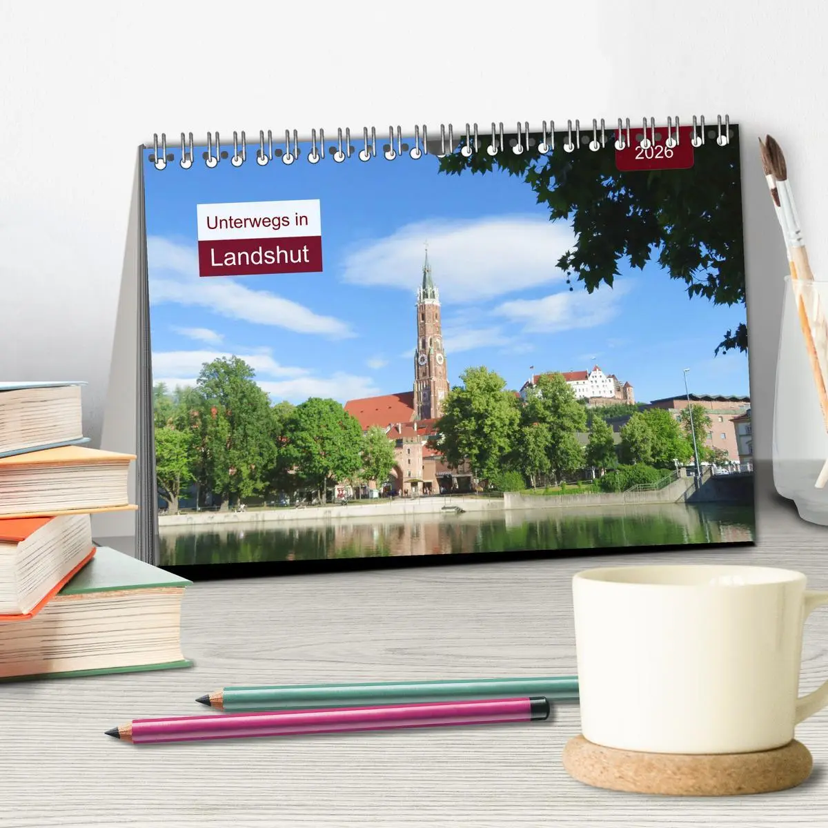 Bild: 9783457780428 | Unterwegs in Landshut (Tischkalender 2026 DIN A5 quer), CALVENDO...