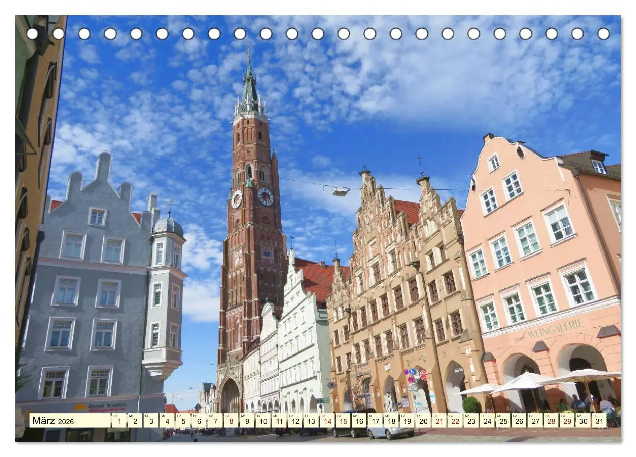 Bild: 9783457780428 | Unterwegs in Landshut (Tischkalender 2026 DIN A5 quer), CALVENDO...