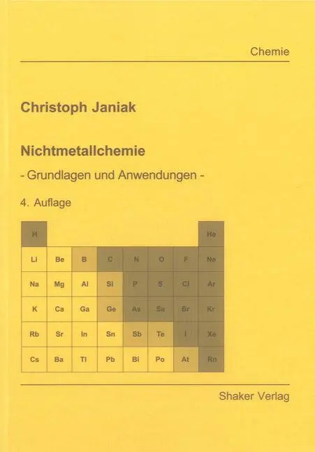 Cover: 9783844010428 | Nichtmetallchemie | - Grundlagen und Anwendungen - | Christoph Janiak