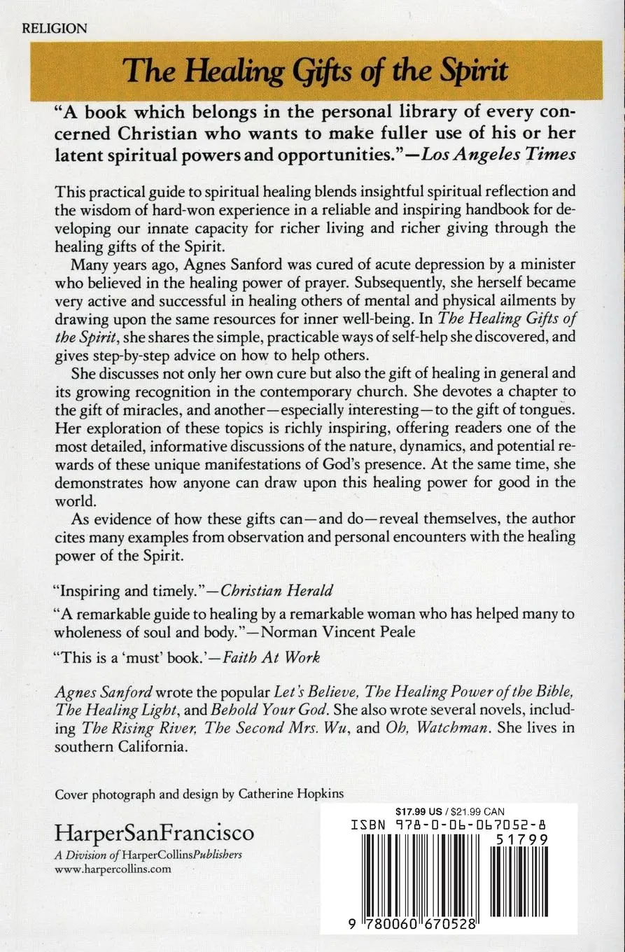 Rückseite: 9780060670528 | The Healing Gifts of the Spirit | Agnes Sanford | Taschenbuch | 2020