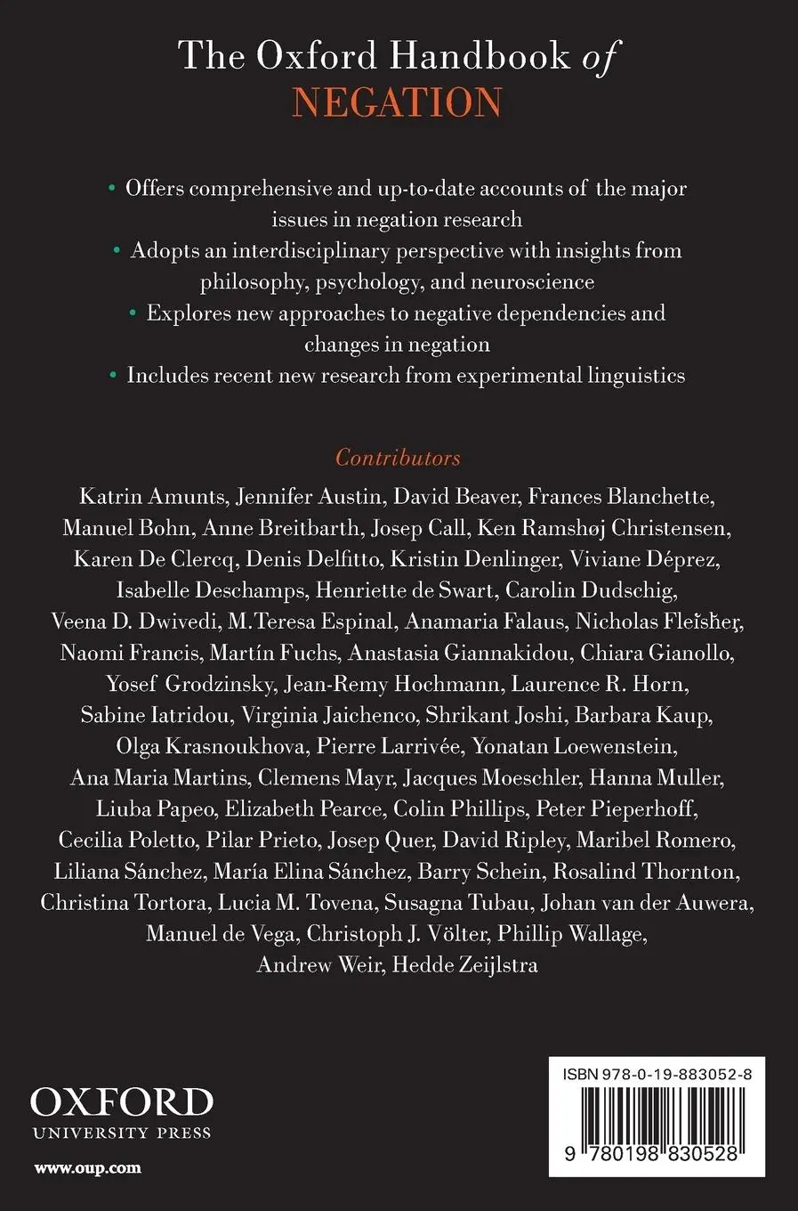 Rückseite: 9780198830528 | Ohb Negation Ohbk C | Espinal Deprez | Buch | Gebunden | Englisch