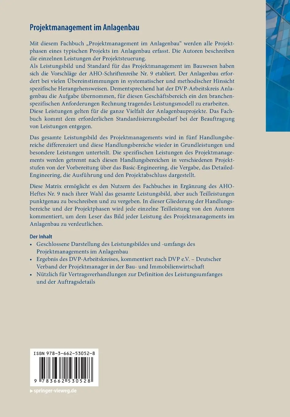 Rückseite: 9783662530528 | Projektmanagement im Anlagenbau | Alexander Malkwitz (u. a.) | Buch