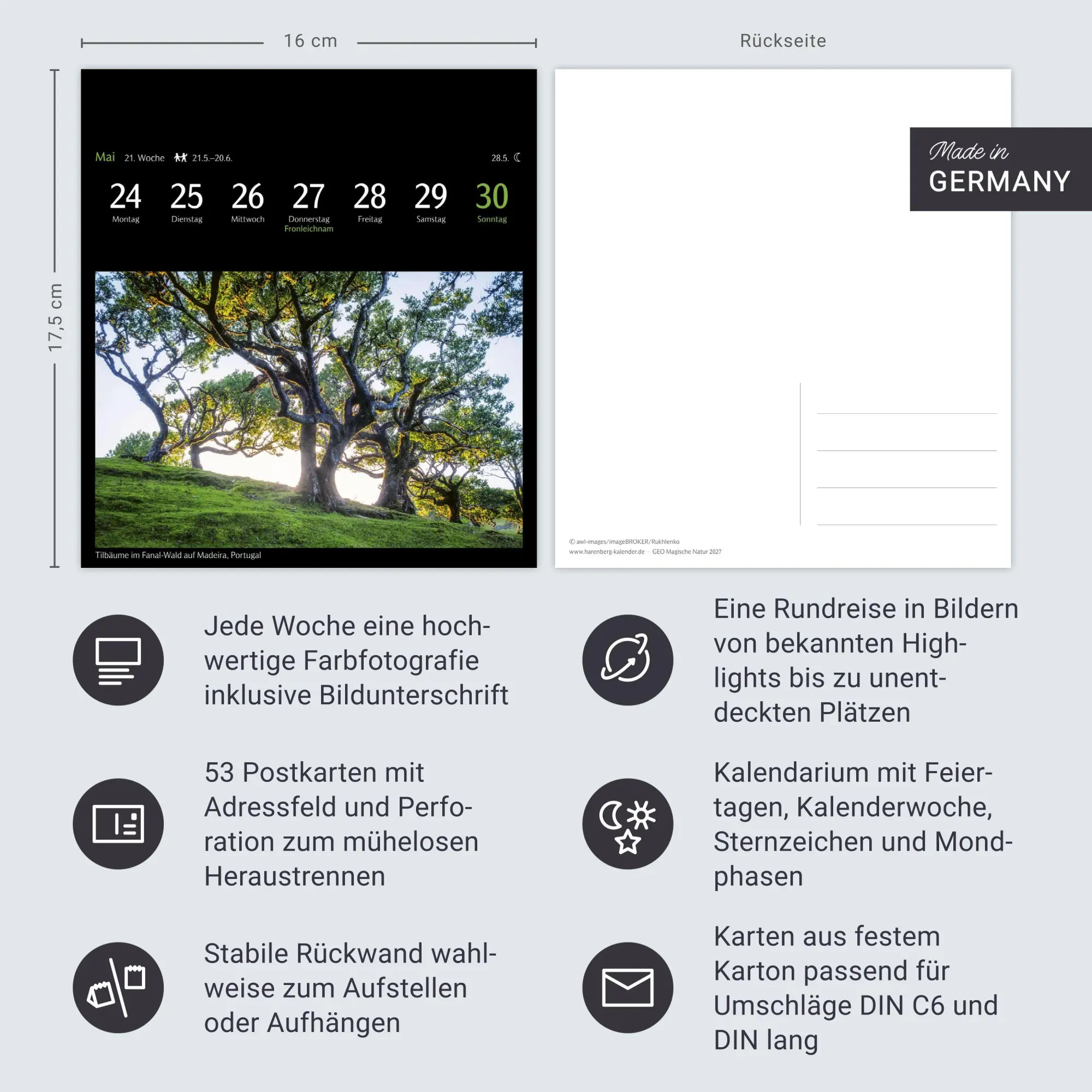 Bild: 9783840040528 | GEO Magische Natur Postkartenkalender 2027 - Wochenkalender mit 53...