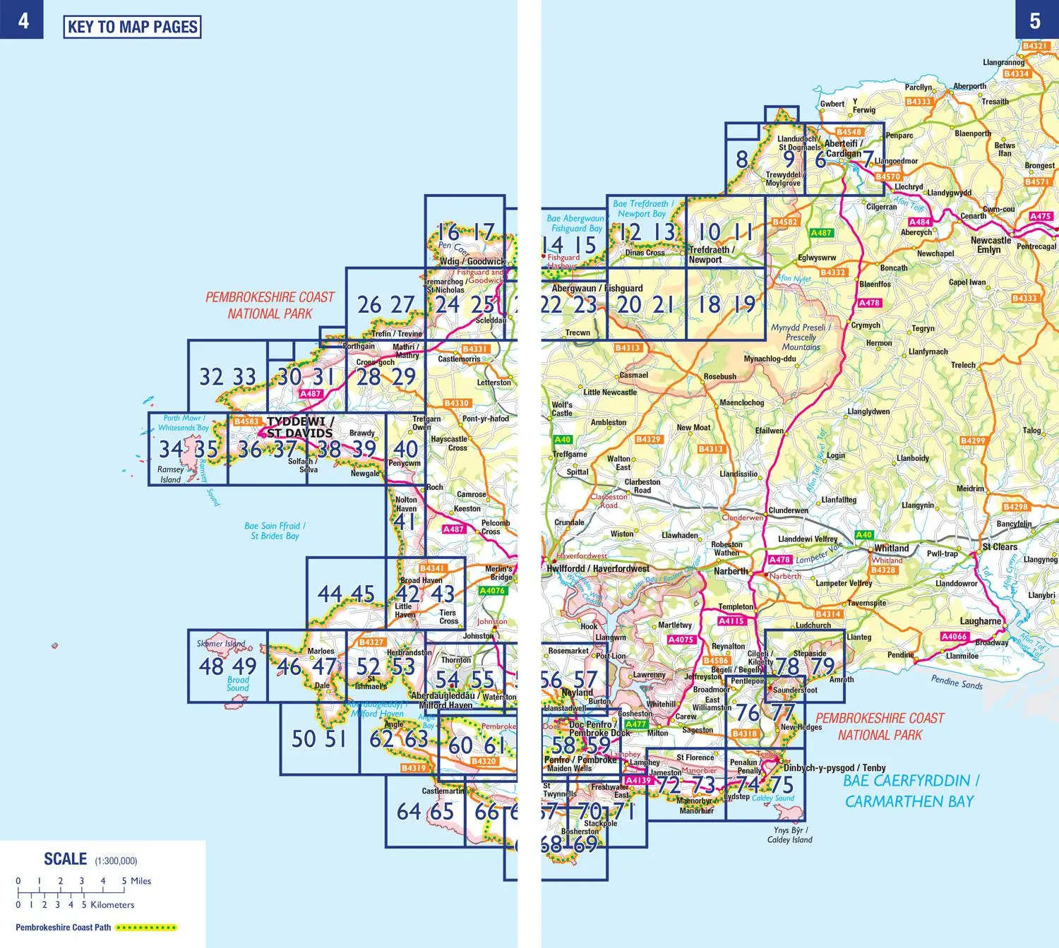 Bild: 9780008660628 | Pembrokeshire Coast Path National Trail Official Map | A-Z Maps | Buch