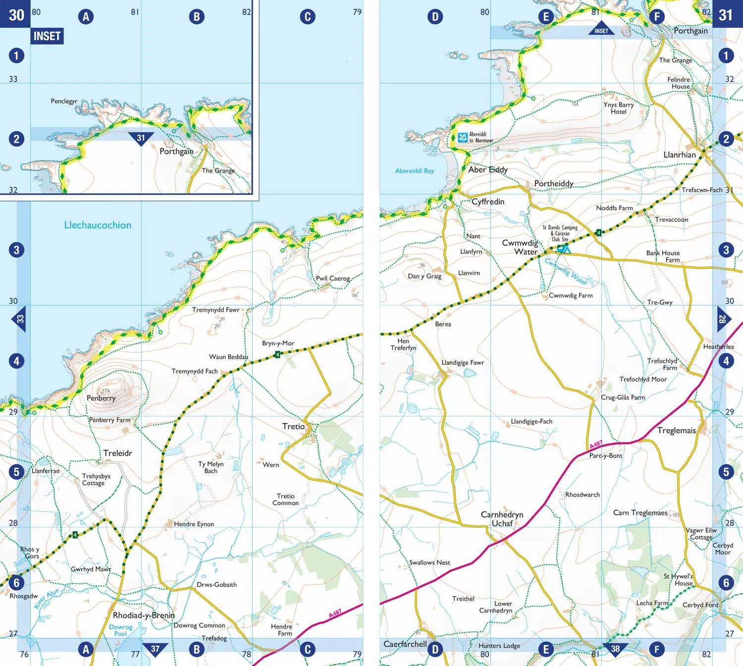 Bild: 9780008660628 | Pembrokeshire Coast Path National Trail Official Map | A-Z Maps | Buch