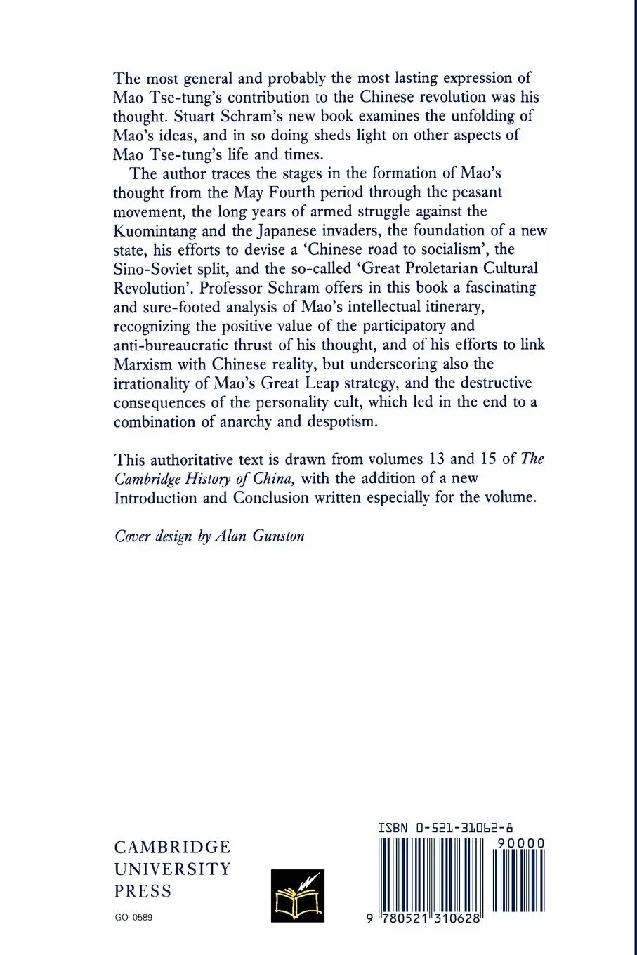 Rückseite: 9780521310628 | The Thought of Mao Tse-Tung | Stuart R. Schram | Taschenbuch | 1987