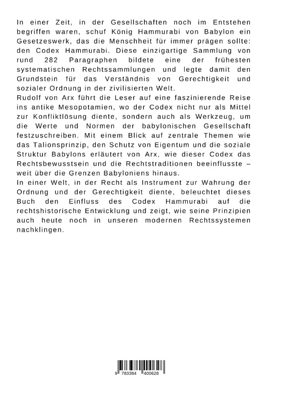Bild: 9783384400628 | Codex Hammurabi: Gerechtigkeit und Ordnung in der Wiege der...