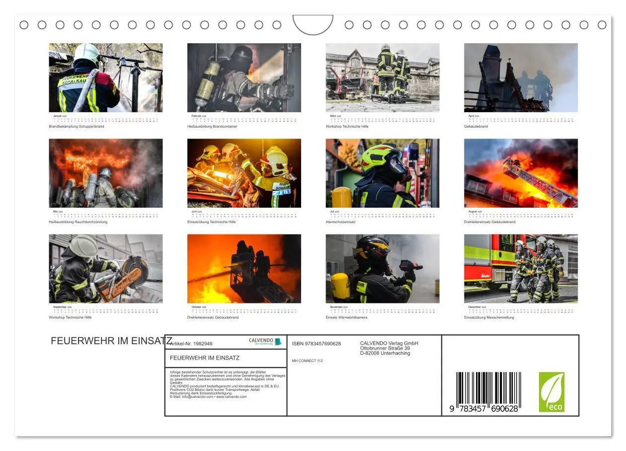 Bild: 9783457690628 | FEUERWEHR IM EINSATZ (Wandkalender 2026 DIN A4 quer), CALVENDO...