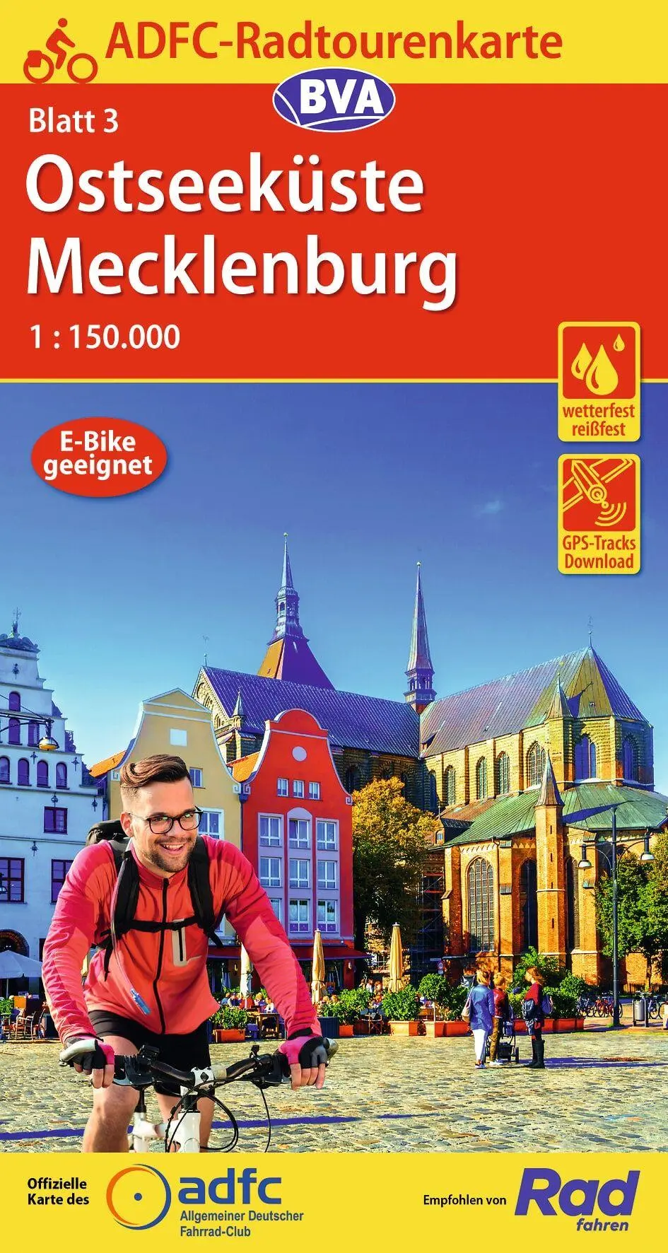 Cover: 9783969900628 | ADFC-Radtourenkarte 3 Ostseeküste Mecklenburg 1:150.000, reiß- und...