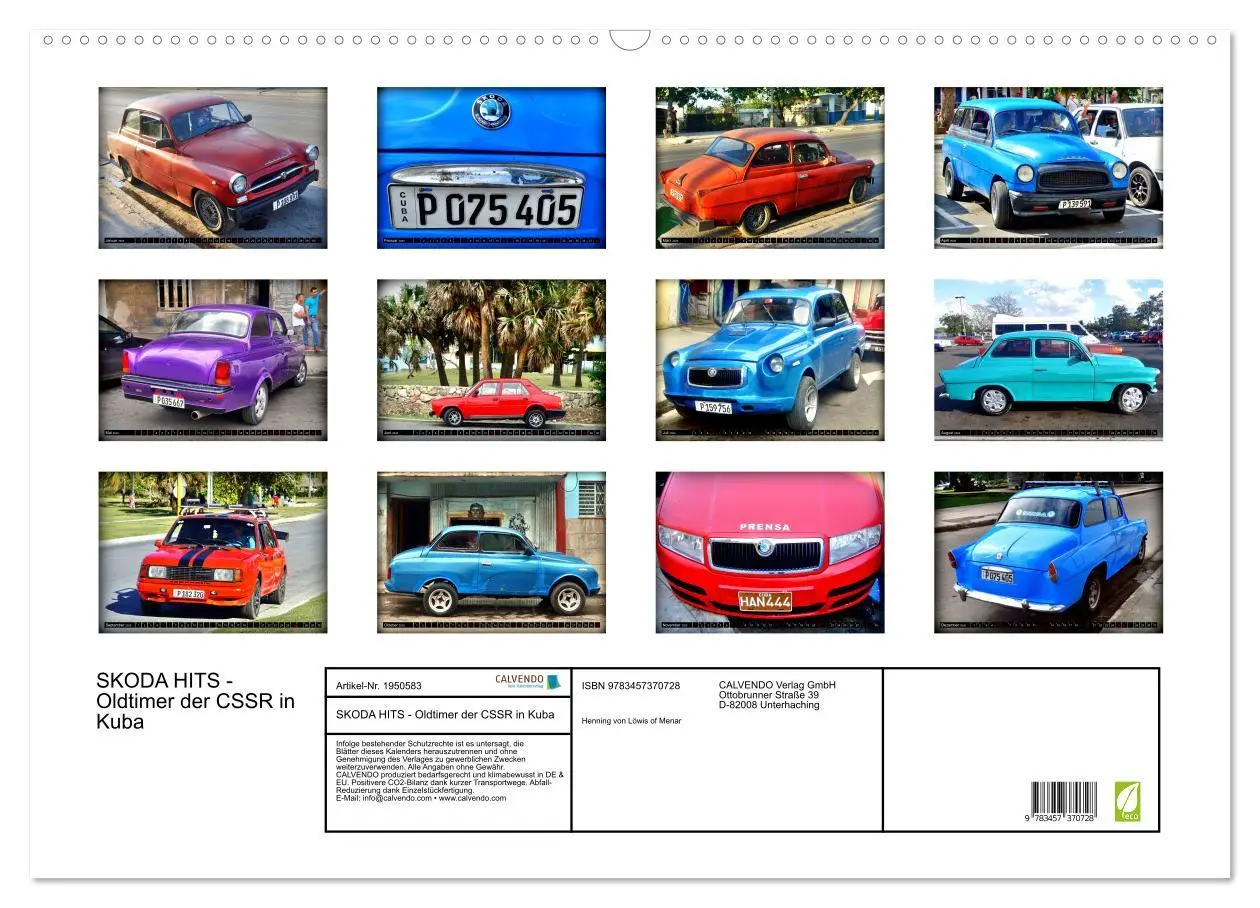 Bild: 9783457370728 | SKODA HITS - Oldtimer der CSSR in Kuba (Wandkalender 2026 DIN A2...