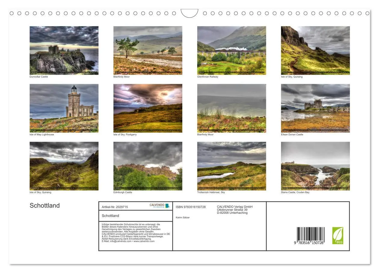 Bild: 9783516150728 | Schottland (Wandkalender 2026 DIN A3 quer), CALVENDO Monatskalender