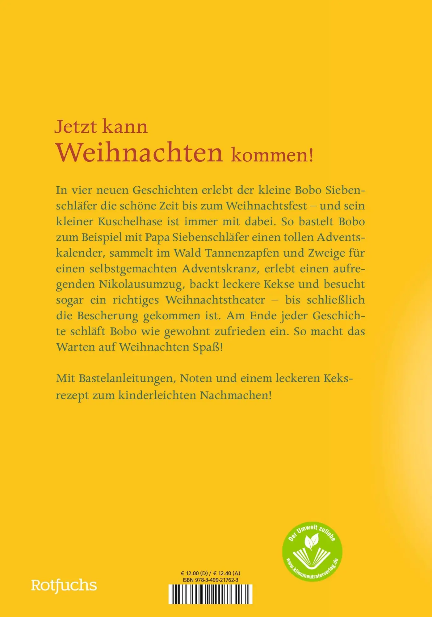 Rückseite: 9783757100728 | Fröhliche Weihnachten, Bobo Siebenschläfer! | Markus Osterwalder