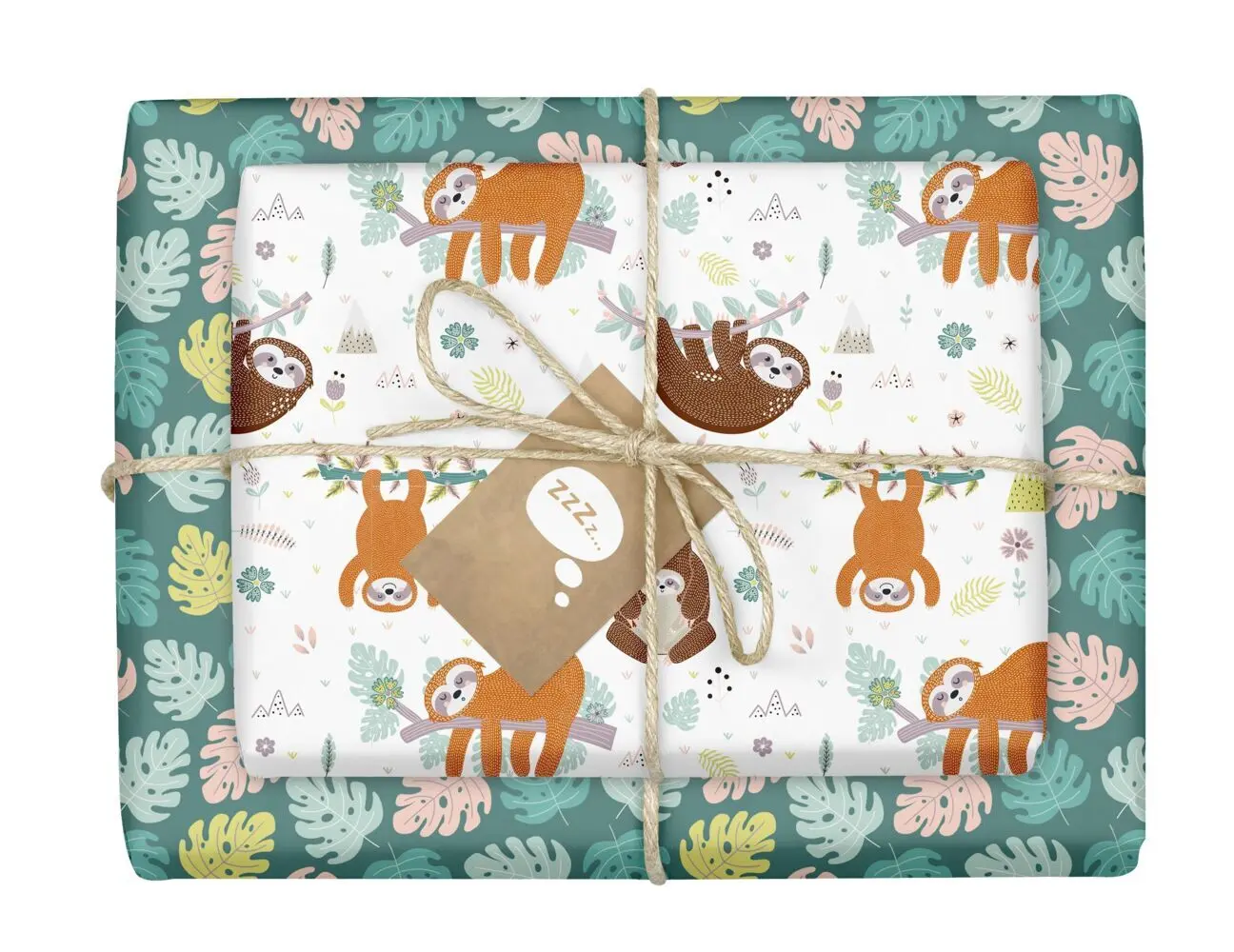 Geschenkpapier-Set für Kinder: Faultier