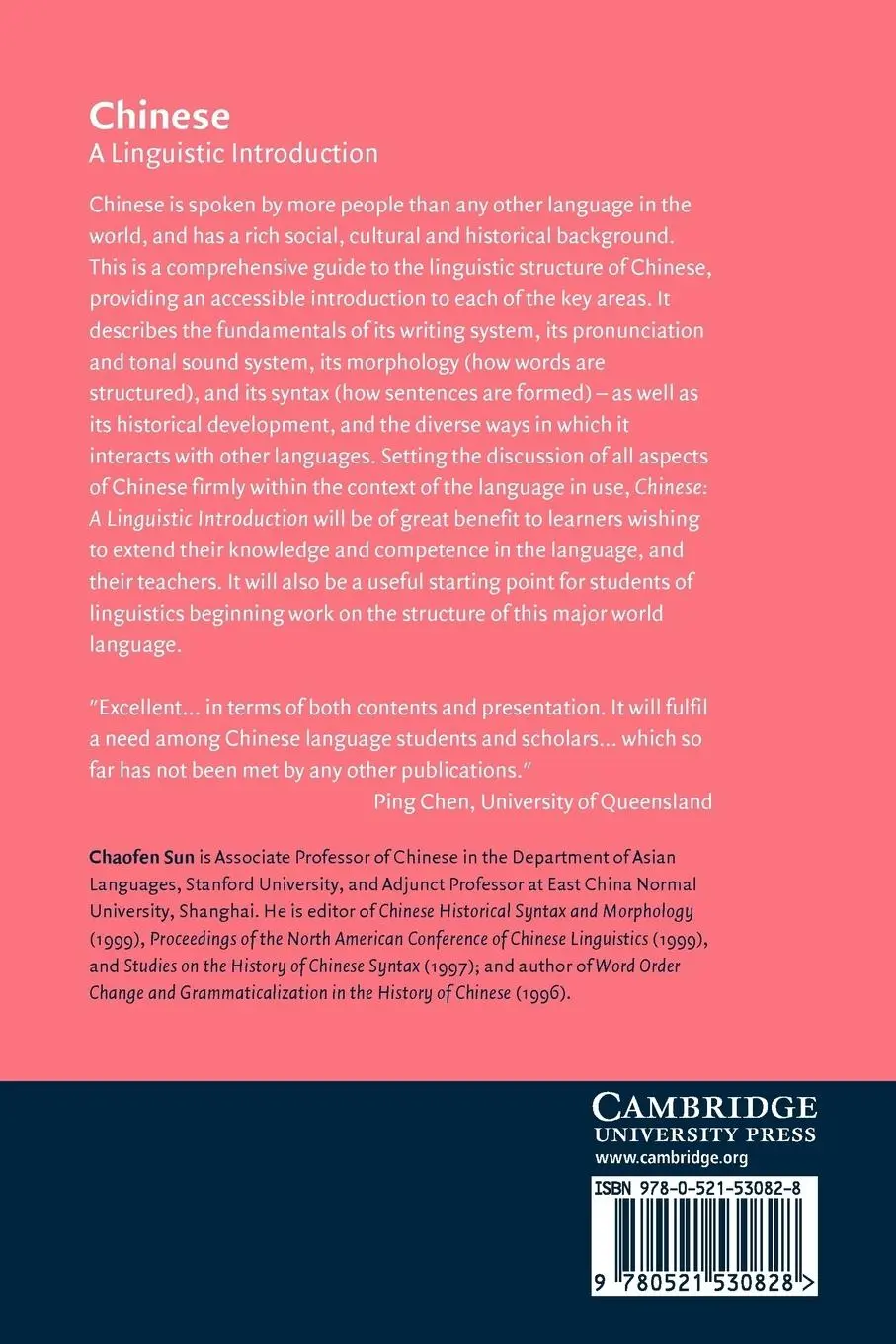 Rückseite: 9780521530828 | Chinese | A Linguistic Introduction | Chaofen Sun | Taschenbuch | 2012