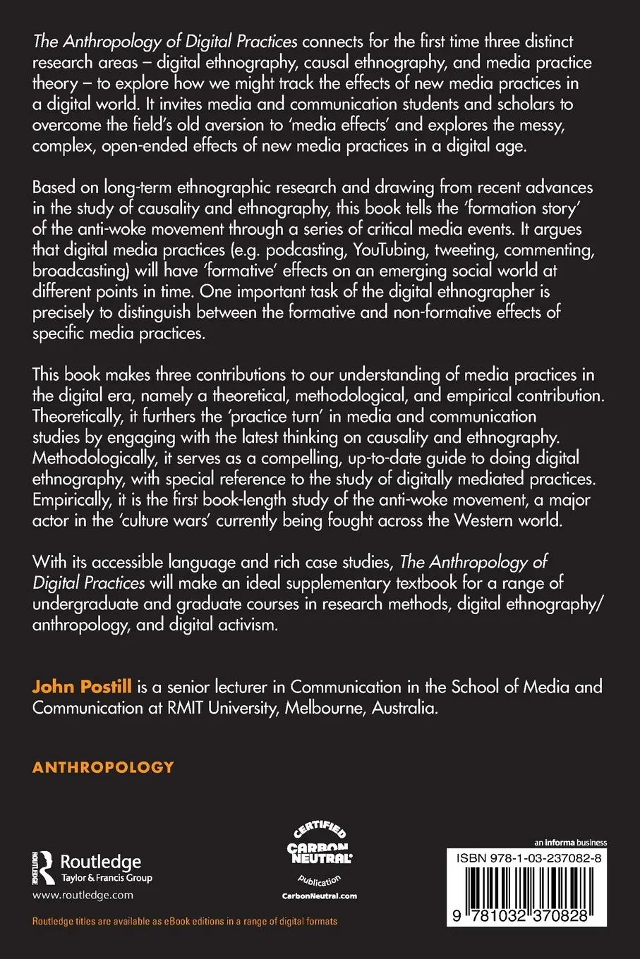 Rückseite: 9781032370828 | The Anthropology of Digital Practices | John Postill | Taschenbuch
