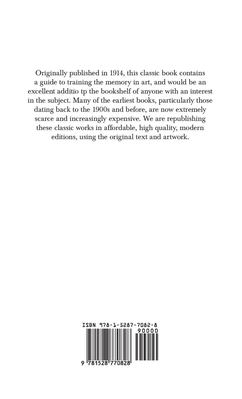 Rückseite: 9781528770828 | Training of the Memory in Art and the Education of the Artist | Buch