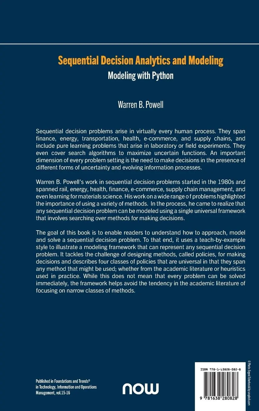 Rückseite: 9781638280828 | Sequential Decision Analytics and Modeling | Modeling with Python