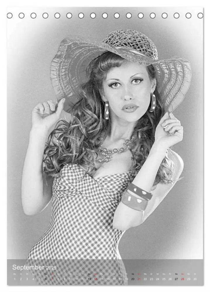 Bild: 9783457050828 | Sexy Pin-up Girls in schwarz-weiß (Tischkalender 2025 DIN A5 hoch),...