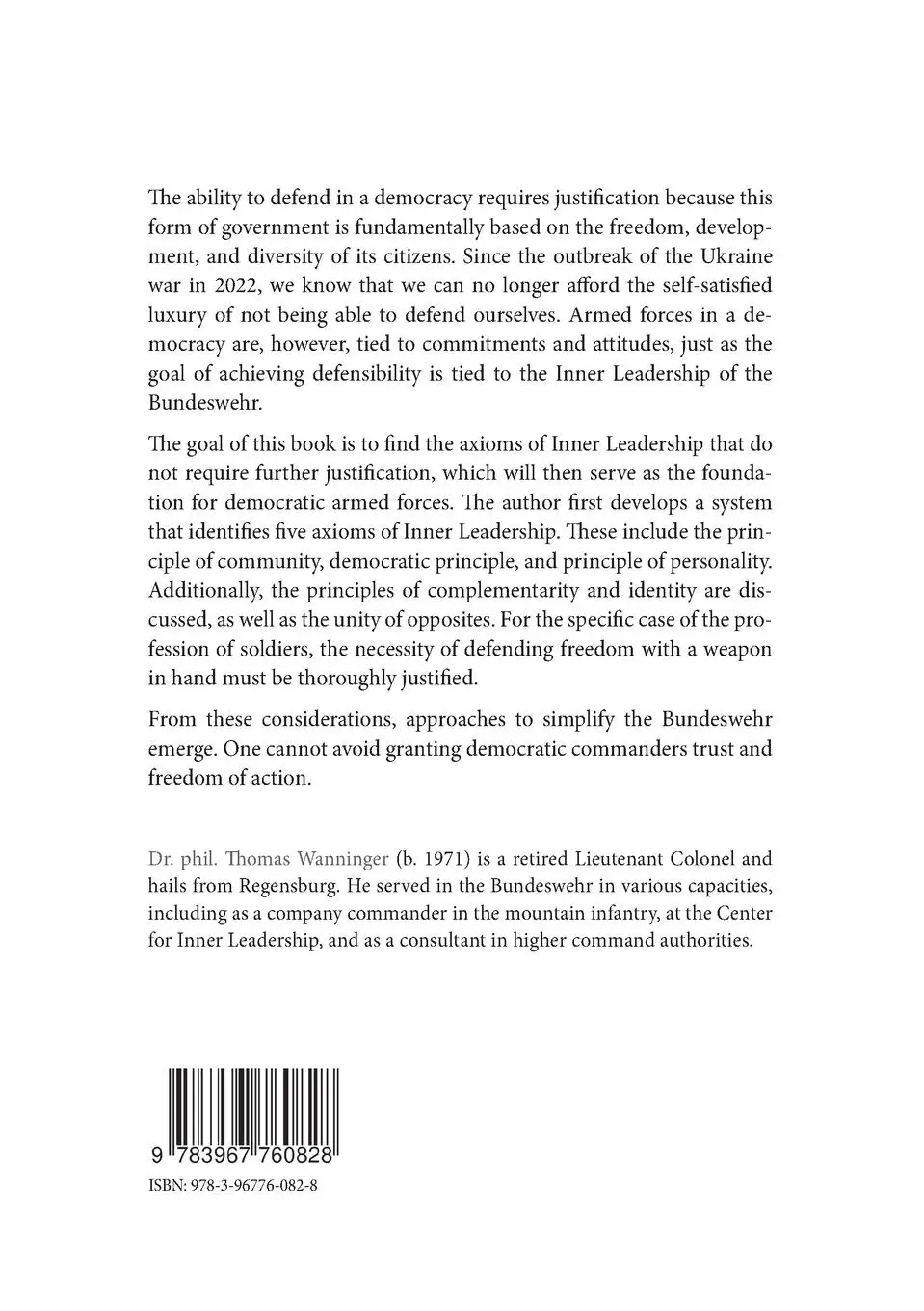 Rückseite: 9783967760828 | Critique of Inner Leadership | Thomas Wanninger | Taschenbuch | 2024