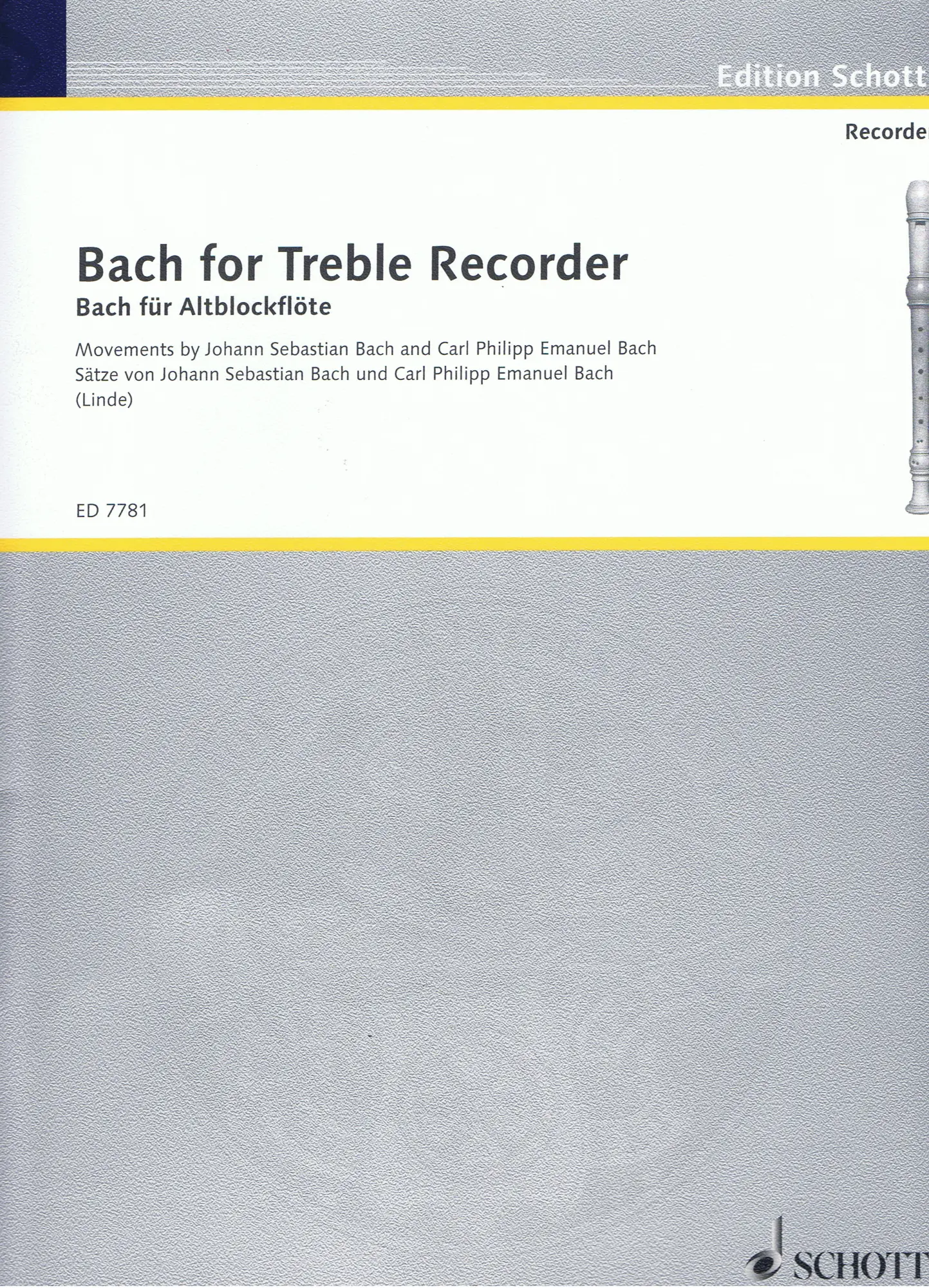 Cover: 9790001080828 | Bach for treble recorder | Johann Sebastian Bach | Buch | 1991
