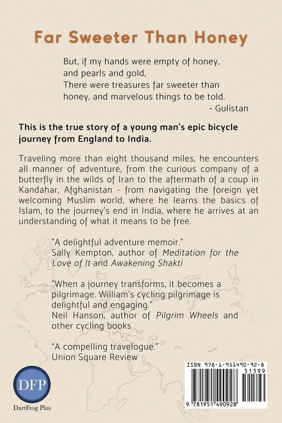 Rückseite: 9781951490928 | Far Sweeter Than Honey | Searching for Meaning on a Bicycle | Spencer