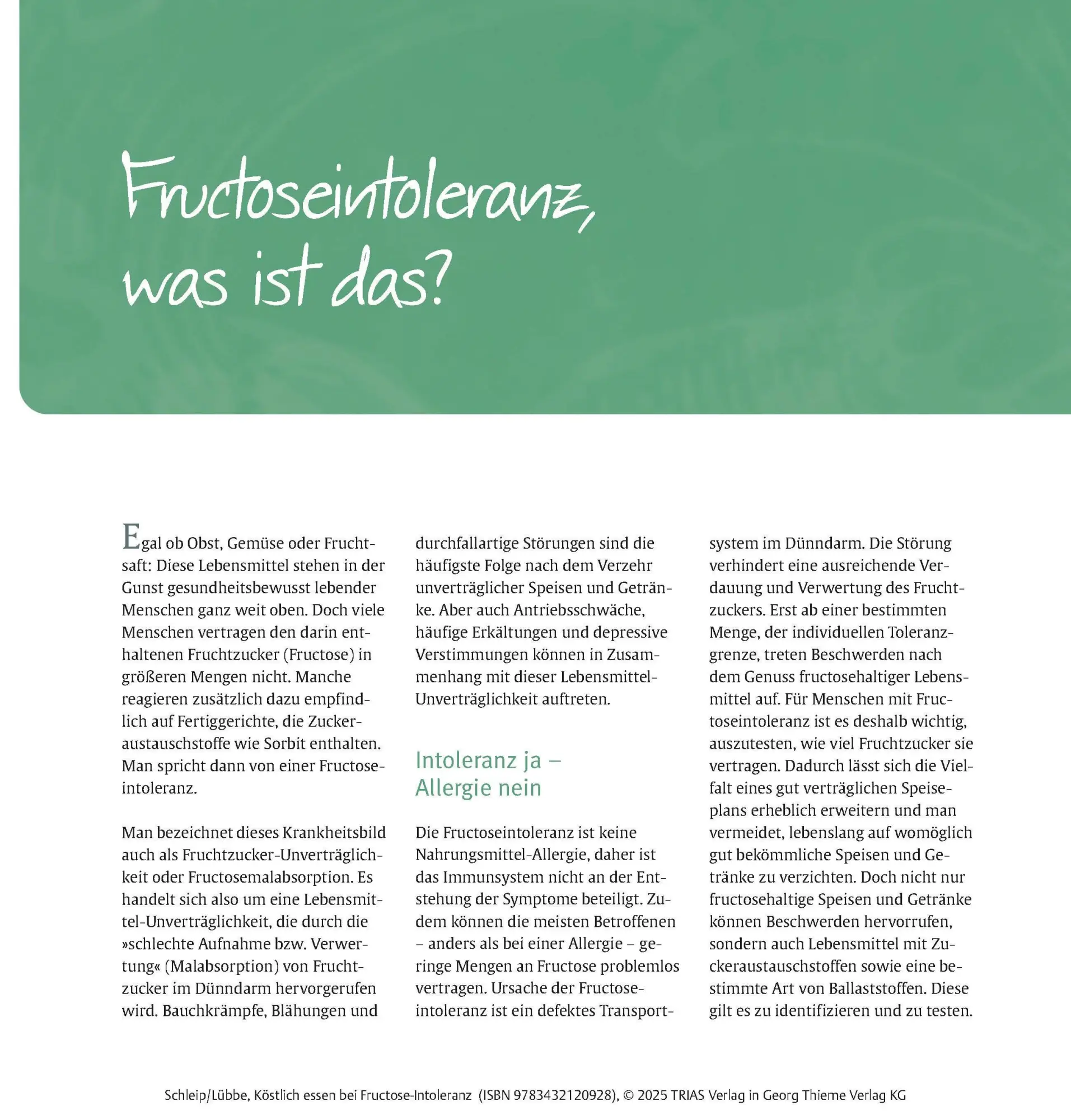 Bild: 9783432120928 | Köstlich essen Fructoseintoleranz | Thilo Schleip (u. a.) | Buch