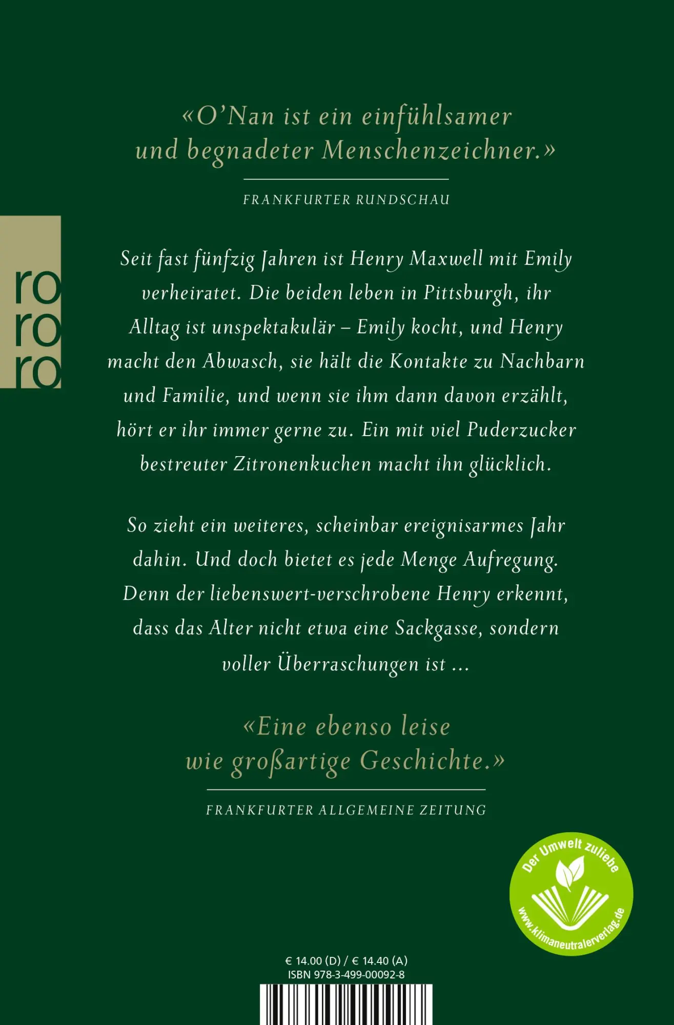 Rückseite: 9783499000928 | Henry persönlich | Stewart O'Nan | Taschenbuch | 480 S. | Deutsch