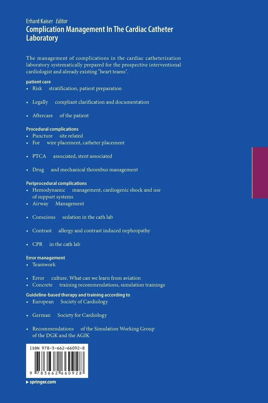 Rückseite: 9783662660928 | Complication Management In The Cardiac Catheter Laboratory | Kaiser