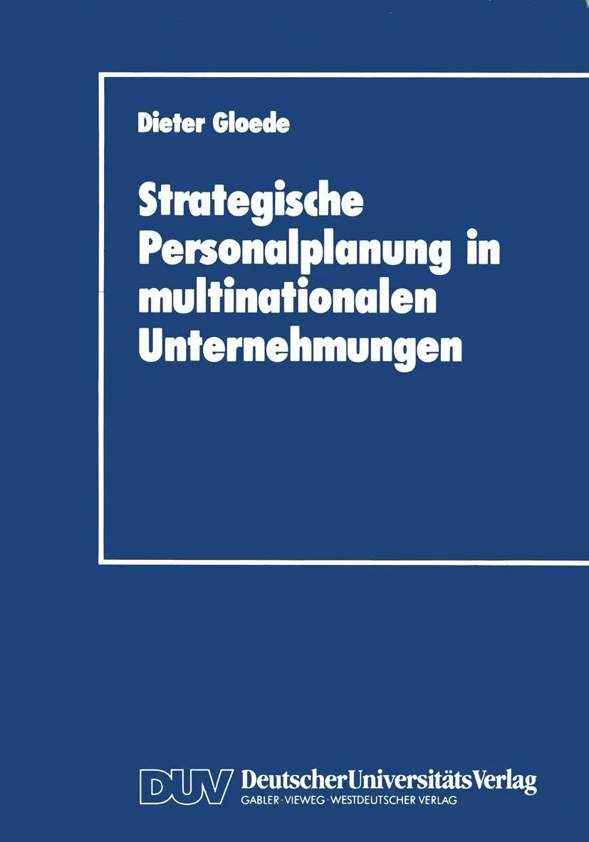 Cover: 9783824400928 | Strategische Personalplanung in multinationalen Unternehmungen | Buch