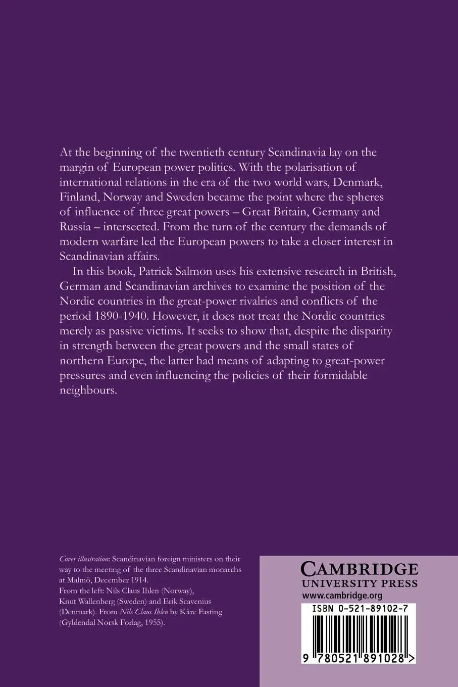 Rückseite: 9780521891028 | Scandinavia and the Great Powers 1890 1940 | Patrick Salmon | Buch