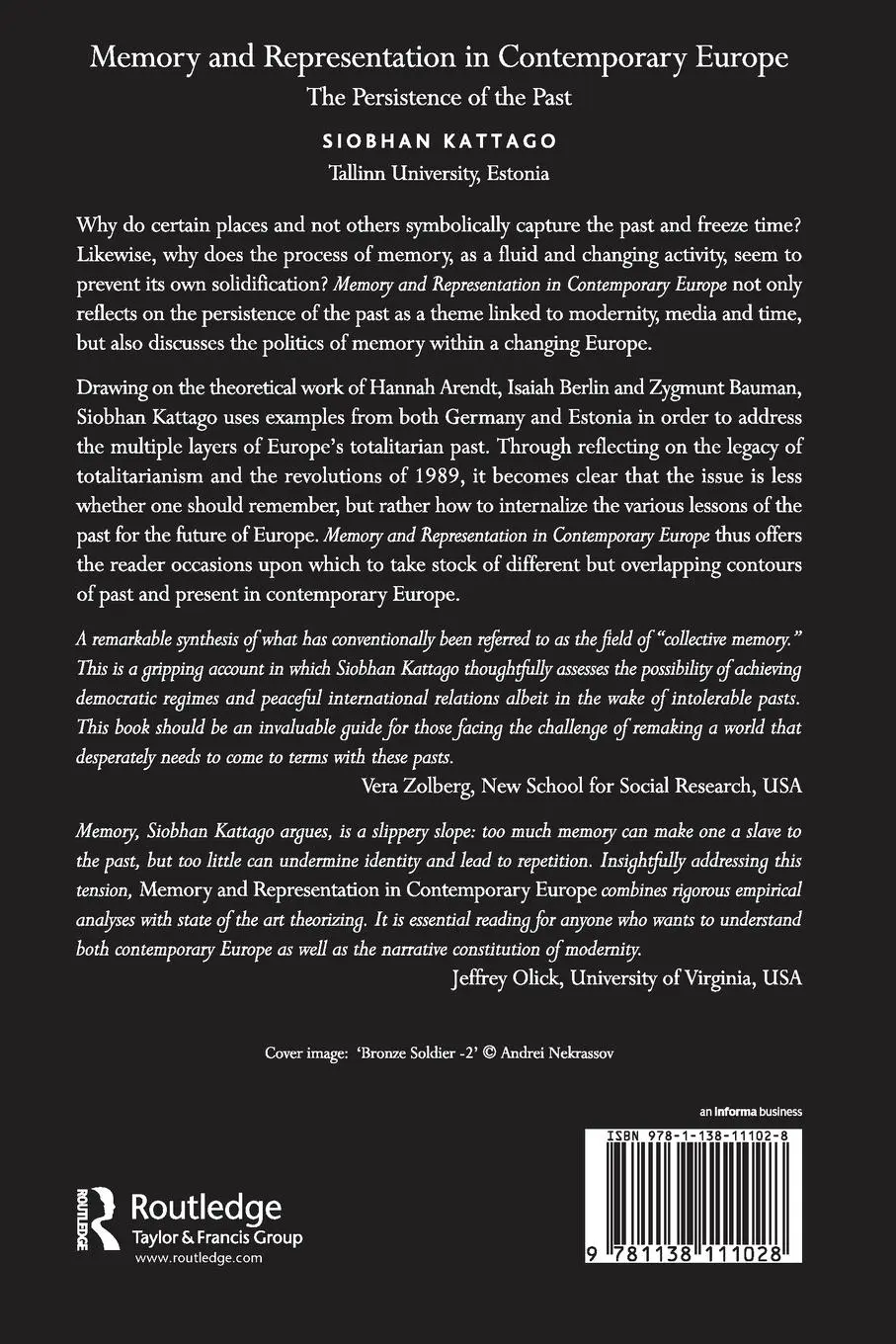 Rückseite: 9781138111028 | Memory and Representation in Contemporary Europe | Siobhan Kattago
