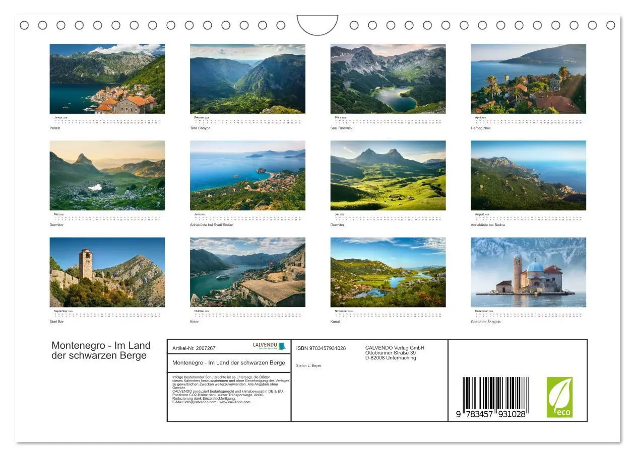 Bild: 9783457931028 | Montenegro - Im Land der schwarzen Berge (Wandkalender 2026 DIN A4...