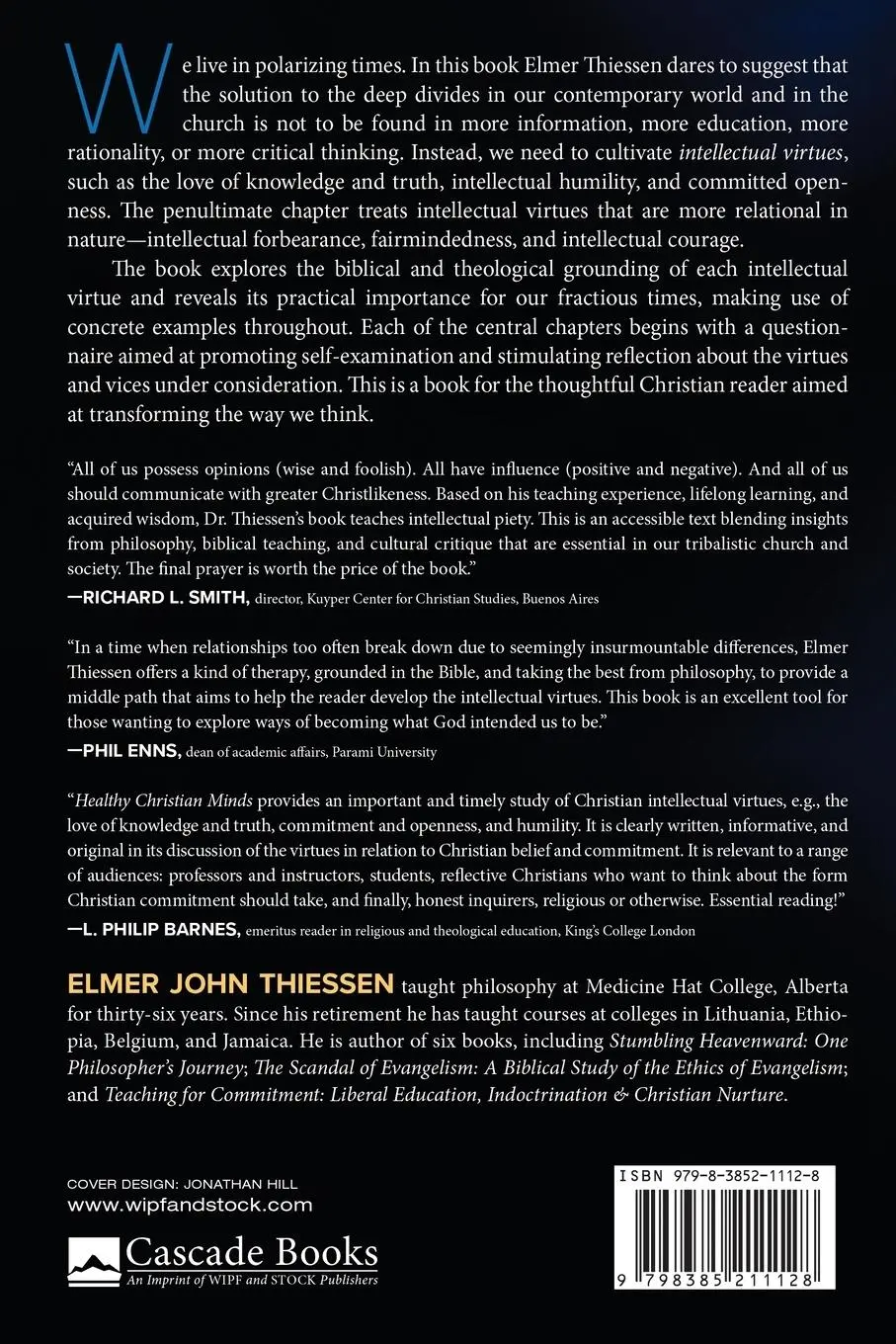 Rückseite: 9798385211128 | Healthy Christian Minds | Elmer John Thiessen | Taschenbuch | Englisch