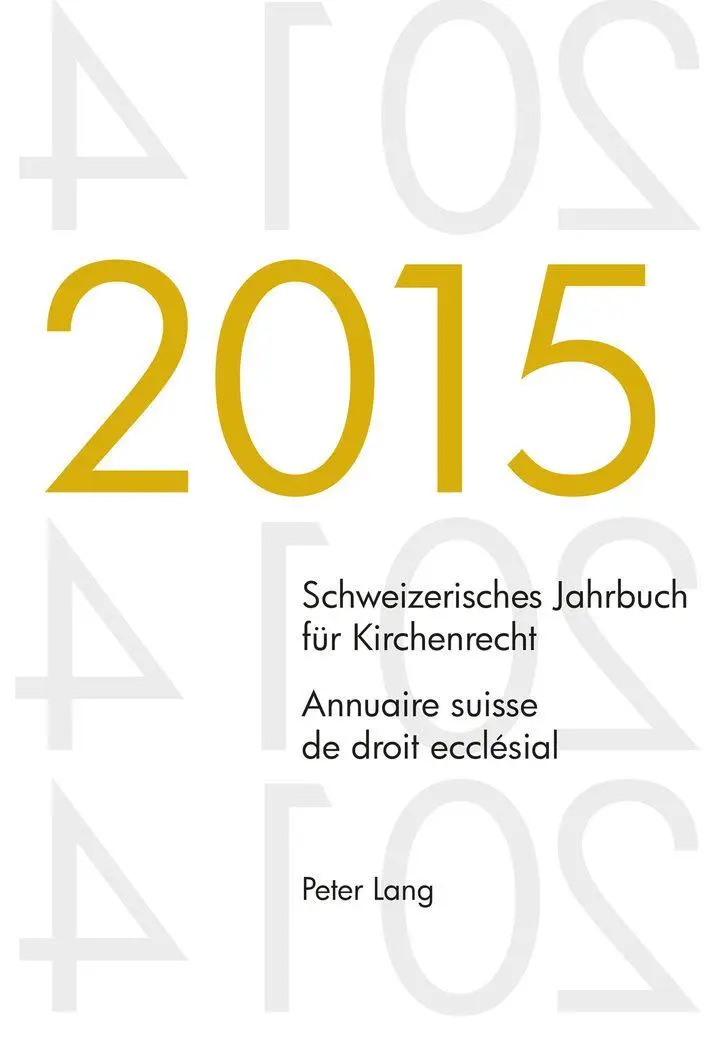 Cover: 9783034321228 | Schweizerisches Jahrbuch für Kirchenrecht. Bd. 20 (2015) - Annuaire...