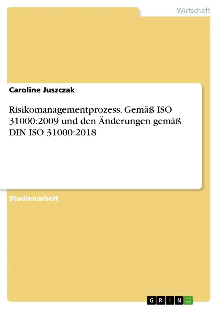 Cover: 9783346961228 | Risikomanagementprozess. Gemäß ISO 31000:2009 und den Änderungen...