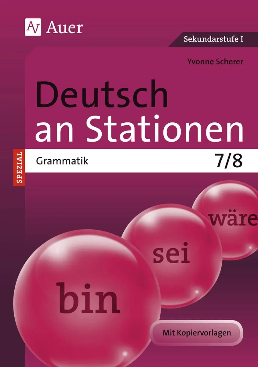 Cover: 9783403071228 | Deutsch an Stationen SPEZIAL Grammatik 7-8 | Yvonne Scherer | 80 S.