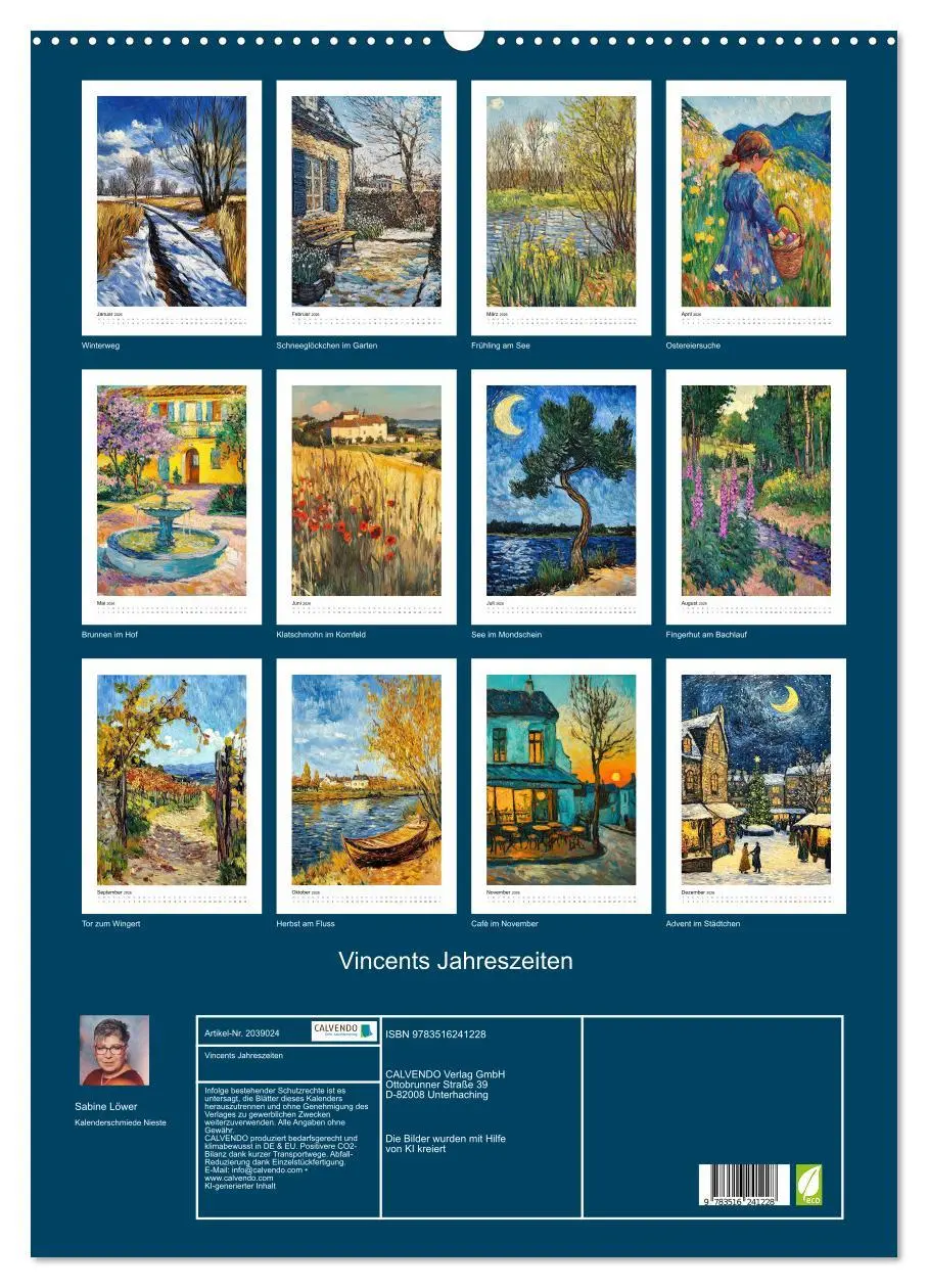 Bild: 9783516241228 | Vincents Jahreszeiten (Wandkalender 2026 DIN A2 hoch), CALVENDO...