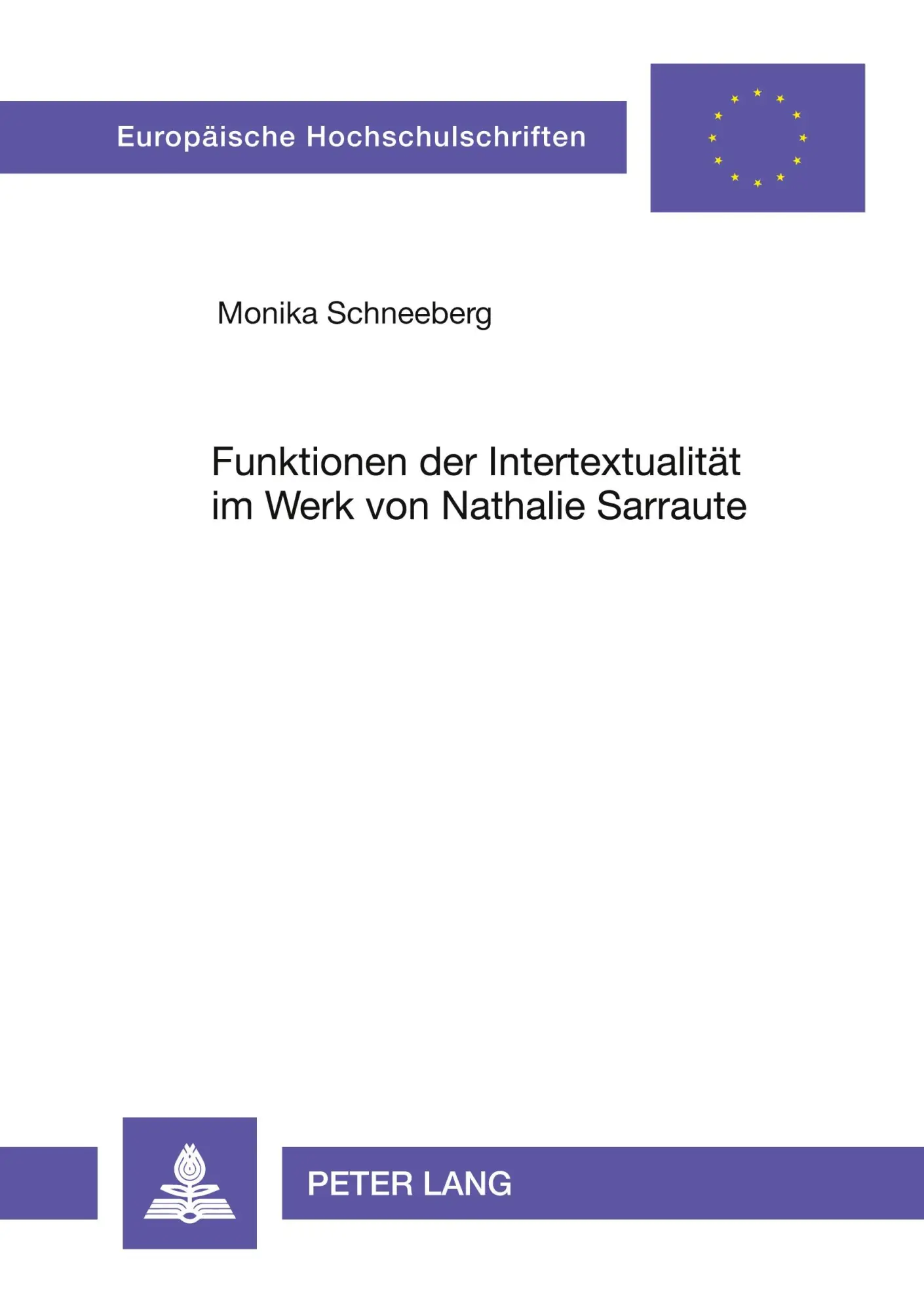 Cover: 9783631531228 | Funktionen der Intertextualität im Werk von Nathalie Sarraute | Buch