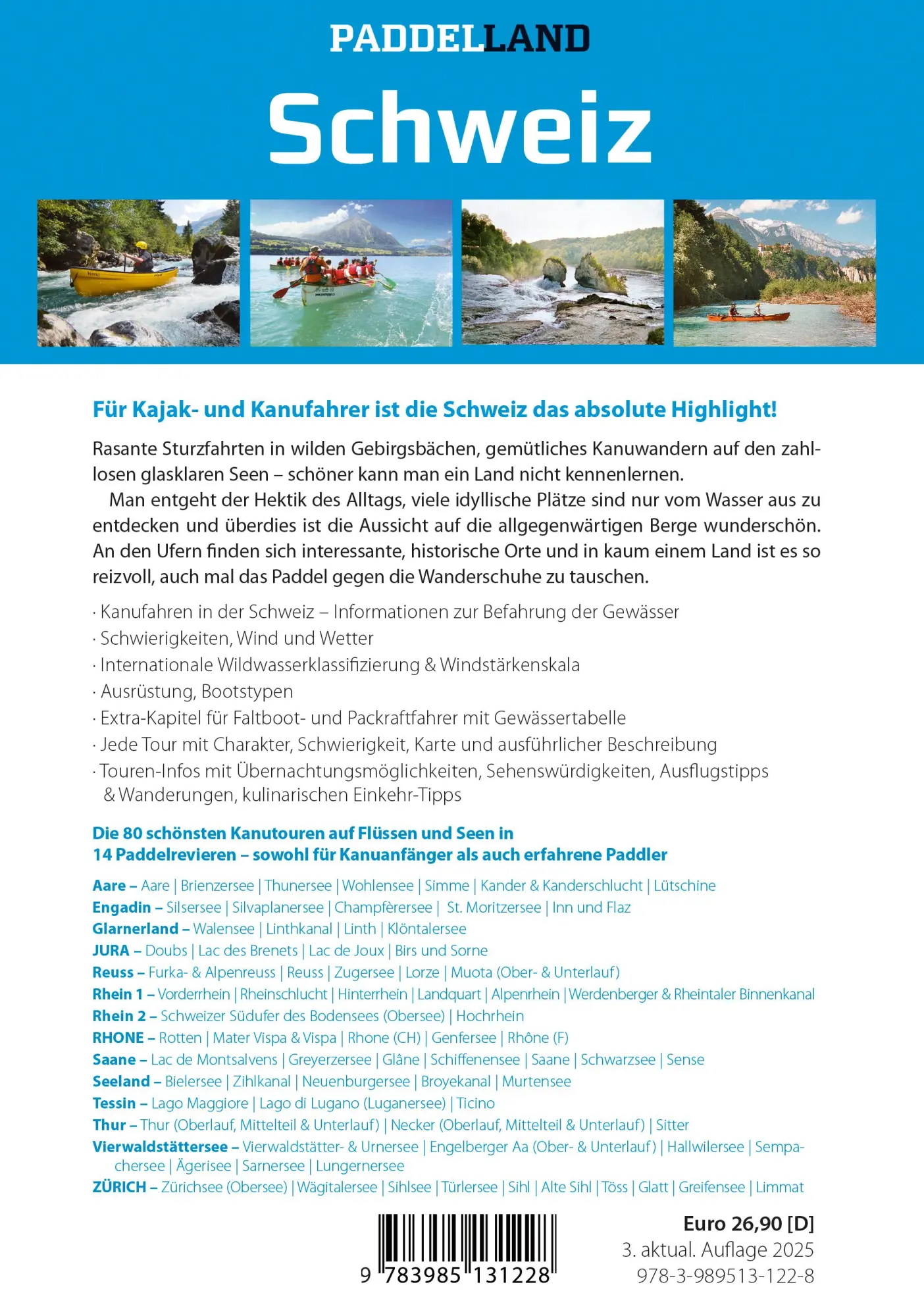 Rückseite: 9783985131228 | Paddelland Schweiz | Beat Oppliger (u. a.) | Buch | Paddelland | 2025