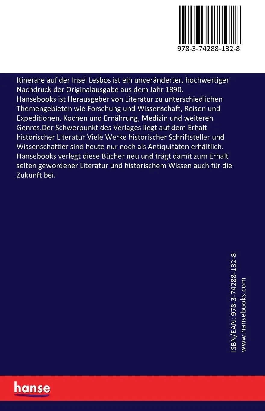 Rückseite: 9783742881328 | Itinerare auf der Insel Lesbos | Robert Koldewey | Taschenbuch | 72 S.