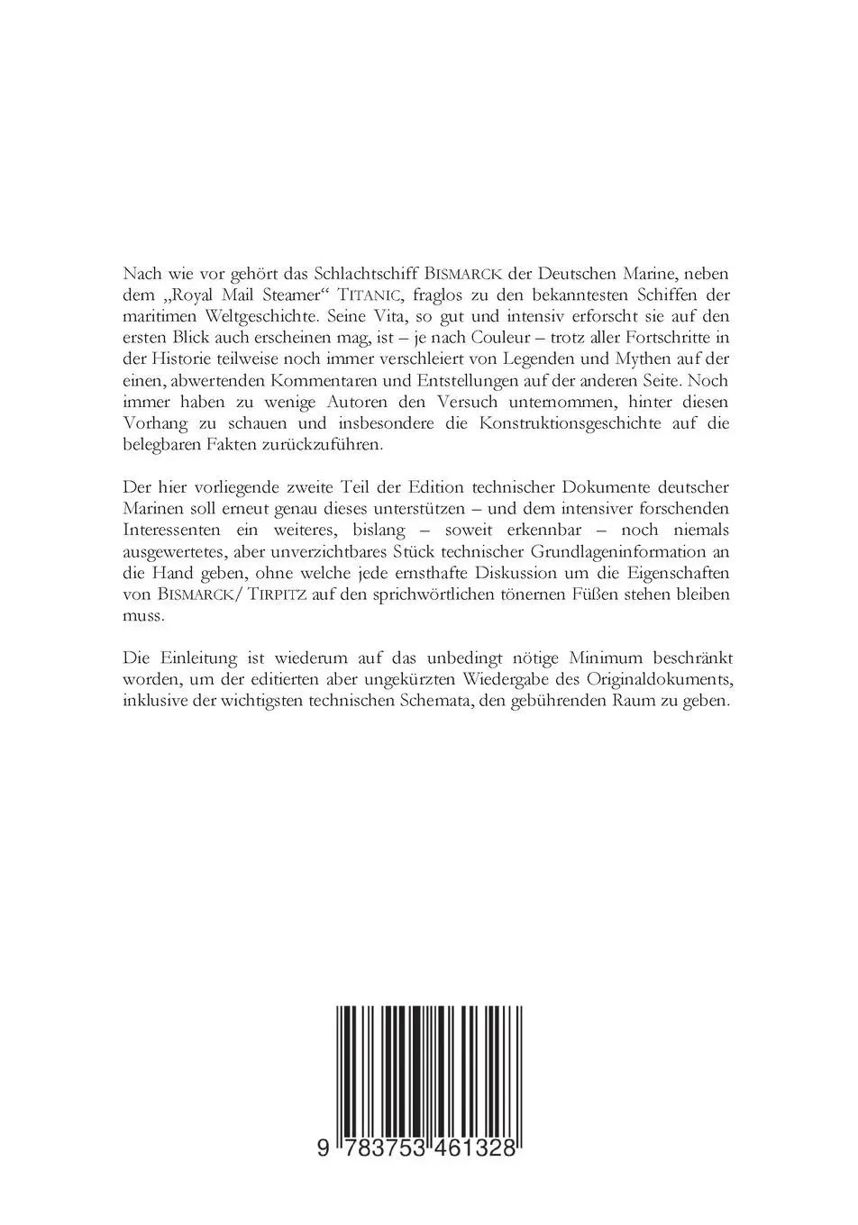 Rückseite: 9783753461328 | Schlachtschiff Bismarck/Schlachtschiff Tirpitz | Karsten Vilm | Buch
