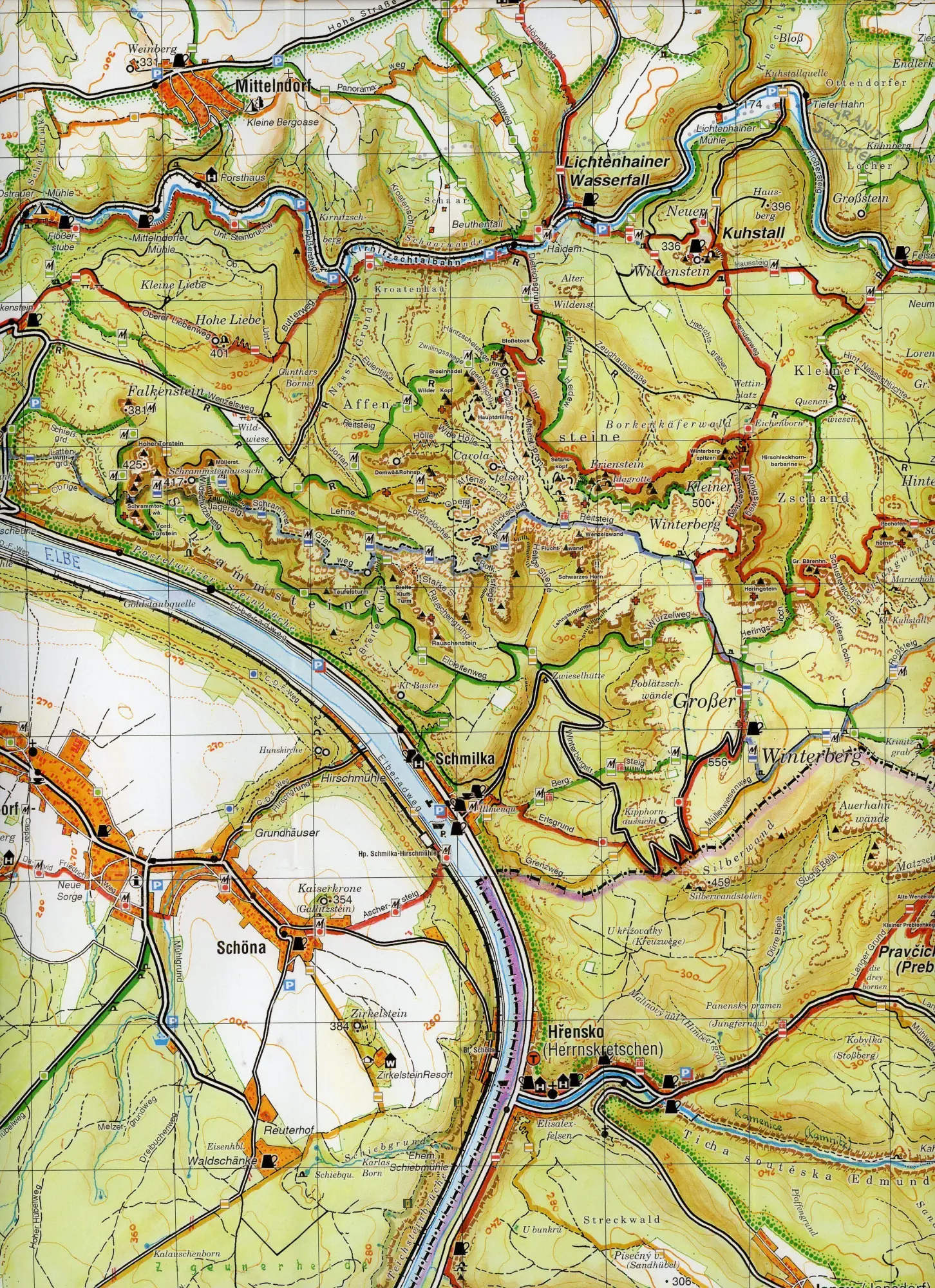 Bild: 9783910181328 | Große Karte der Sächsischen Schweiz 1:30 000 | Gedruckt auf HEKOSYN