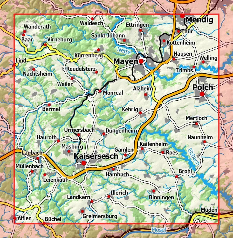 Bild: 9783960991328 | Eifelwandern 15 - Mayen, Kaisersesch 1 : 25 000 | NaturNavi | 2 S.