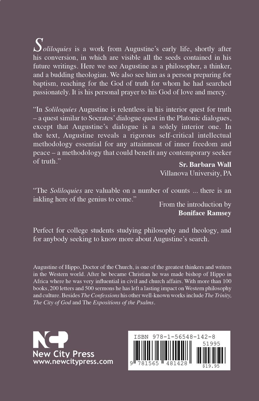 Rückseite: 9781565481428 | Soliloquies | Augustine's Inner Dialogue | Augustine Of Hippo | Buch