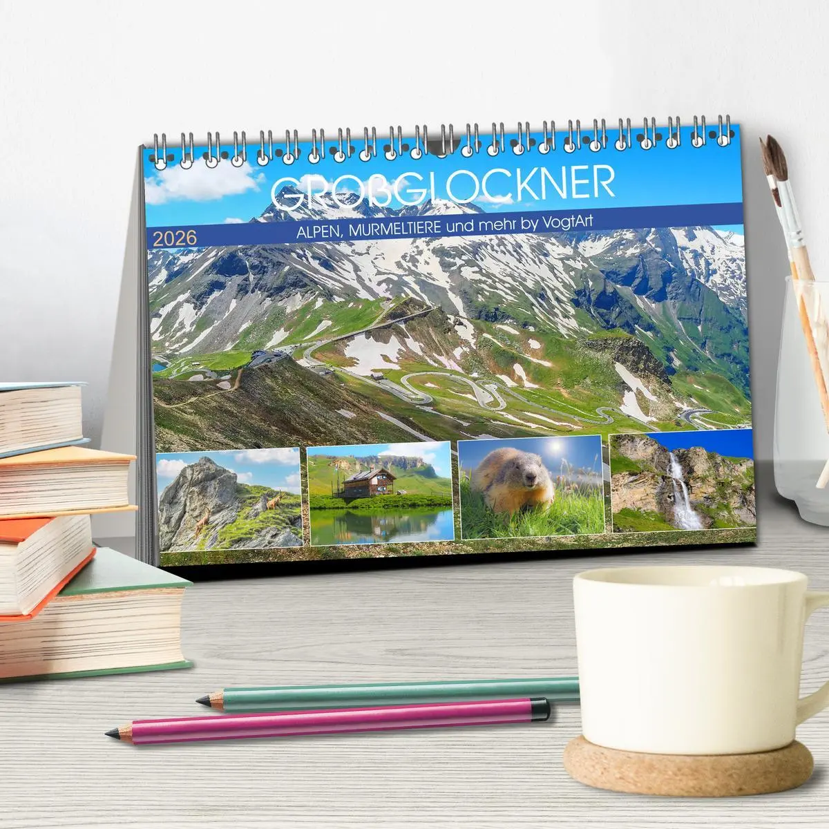 Bild: 9783457681428 | Großglockner, Alpen, Murmeltiere &amp; mehr by VogtArt (Tischkalender...